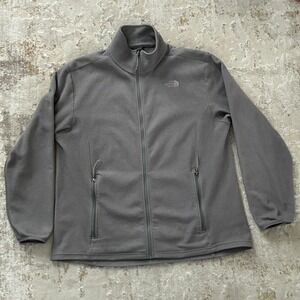 The North Face Mens Gray Full Zip Fleece Sweater Jacket - Size XXL